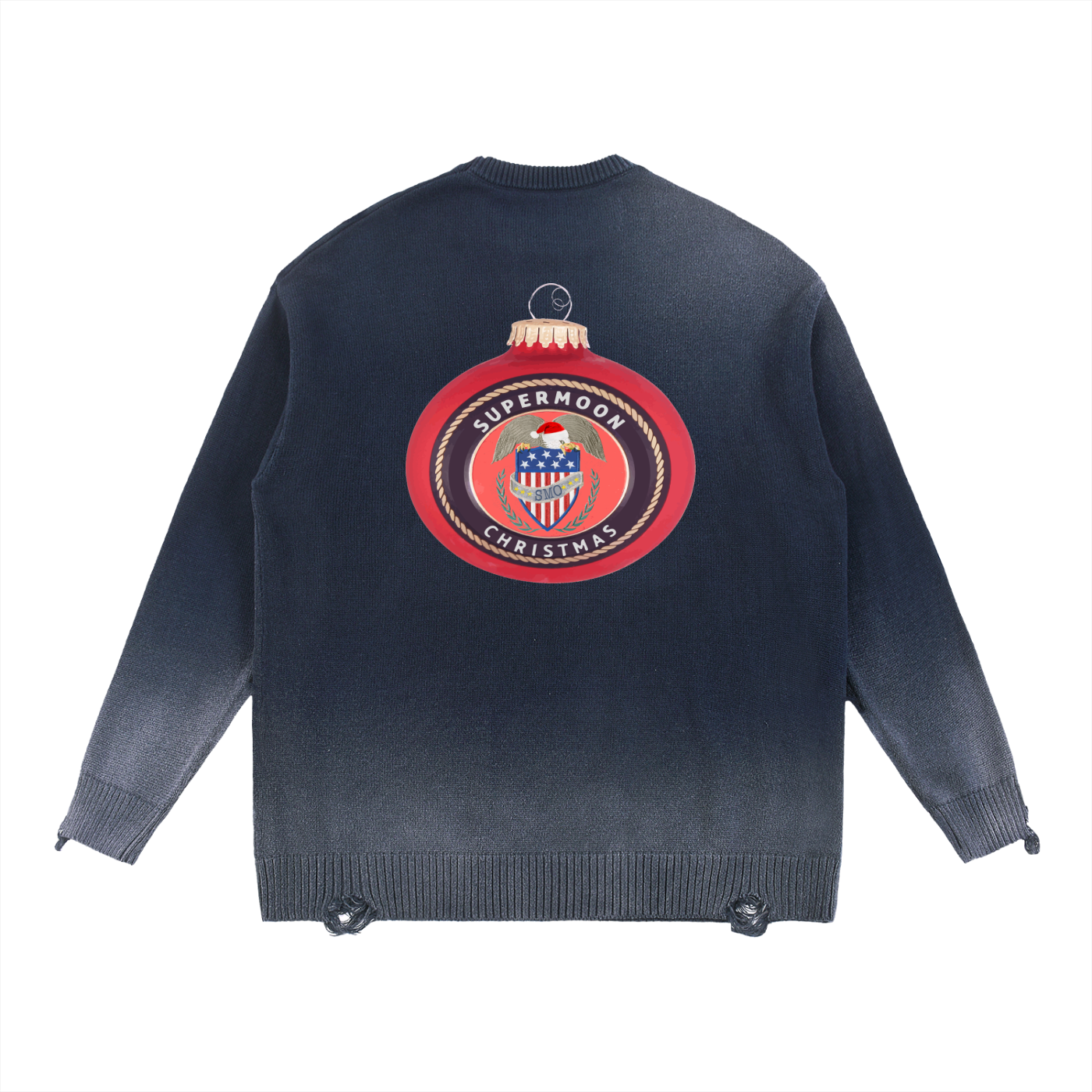 Sun Fade Distressed Ripped Crewneck sweater