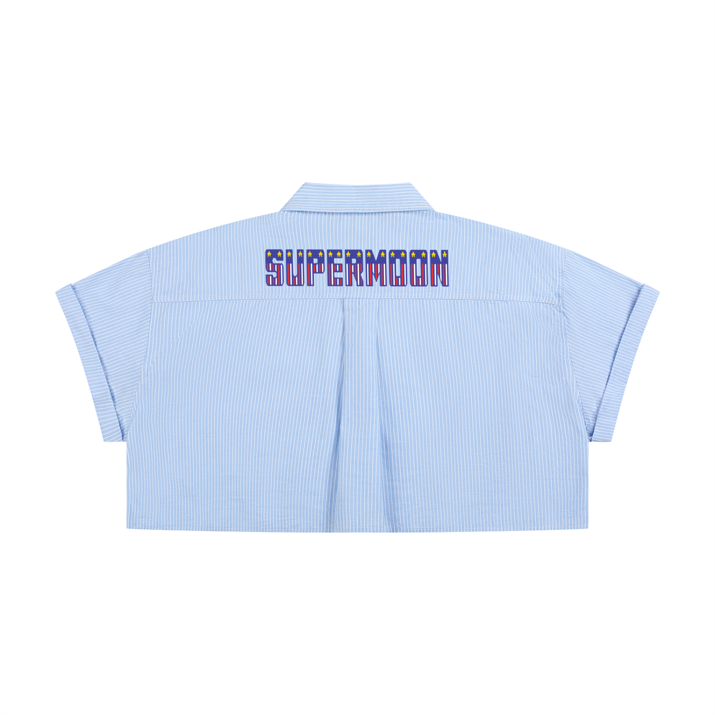 PAID SLAVES PIN STRIPE CROPPED SHIRT