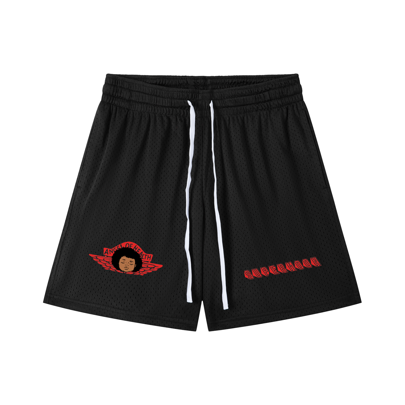ANGEL OF HEALTH RED WORK OUT SHORTS