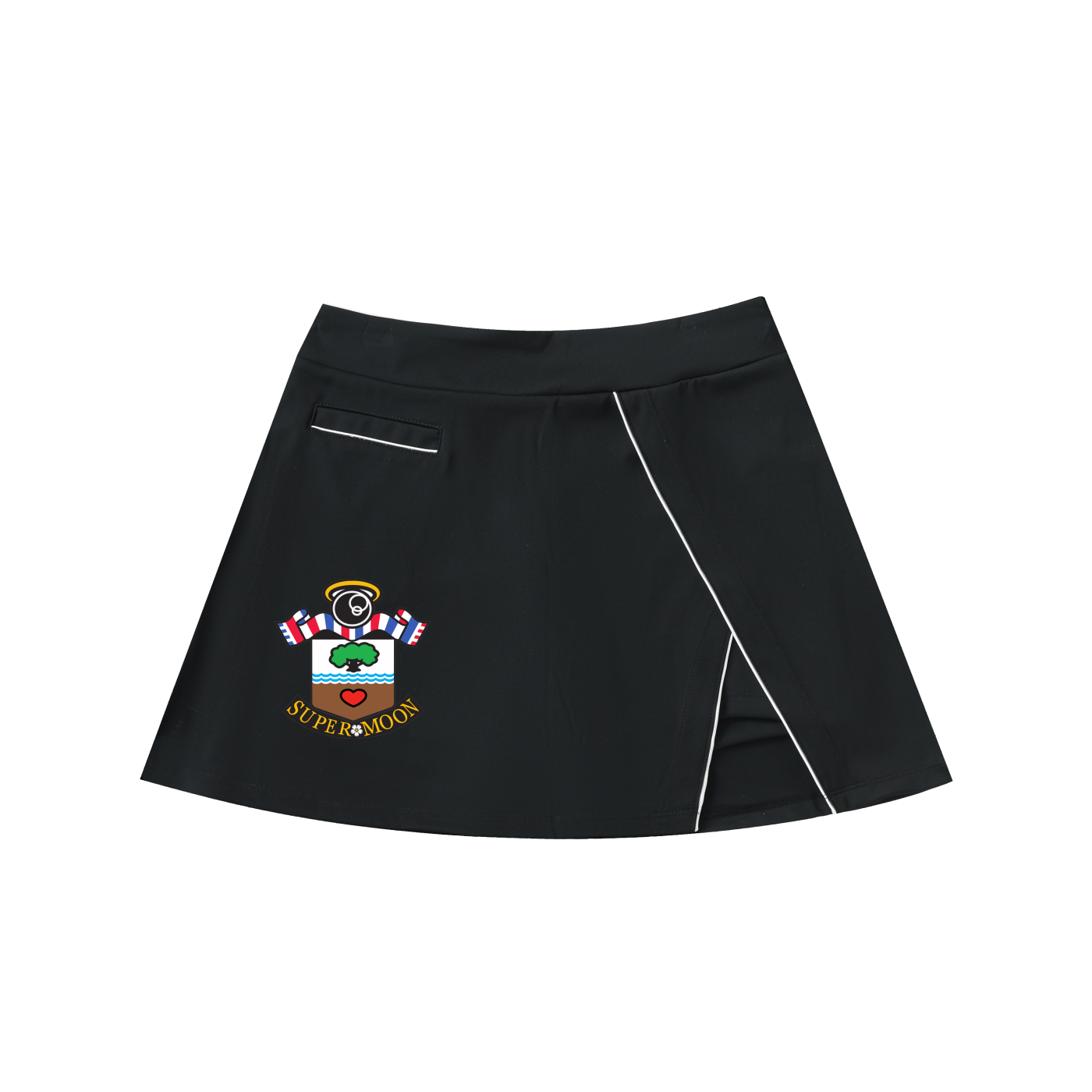 High-Waist Pocketed A-Line Skirt