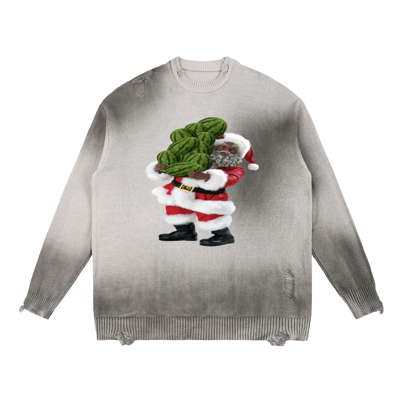 Sun Fade Distressed Ripped Crewneck sweater