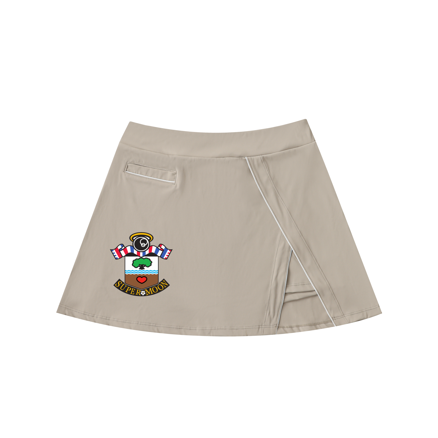 High-Waist Pocketed A-Line Skirt